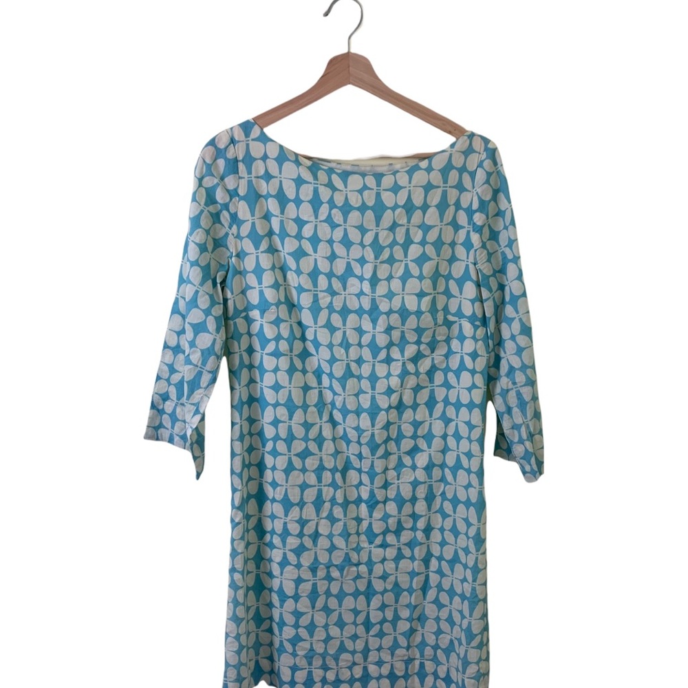 Lesley Evers 100% Cotton Blue Flower / Butterfly Dress in Size Medium